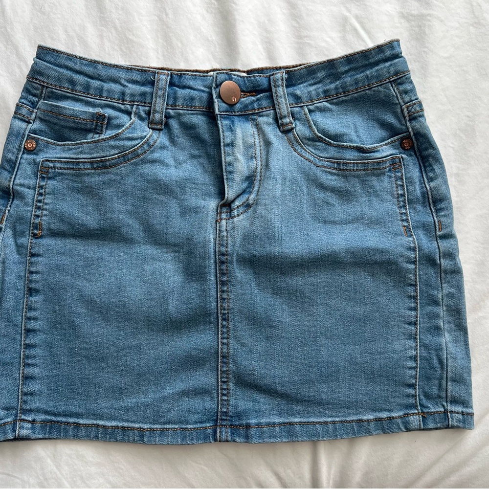 Cotton On Light Blue Denim Mini Skirt